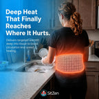 SitZen heated back brace delivering deep heat therapy to lumbar spine