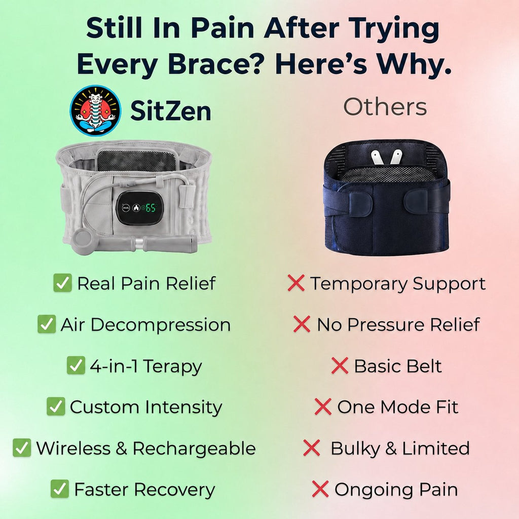 SitZen vs ordinary back belts – air decompression and 4-in-1 therapy vs basic lumbar support