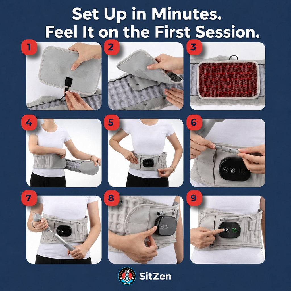 How to use SitZen lumbar support belt – 9-step setup guide for back pain relief