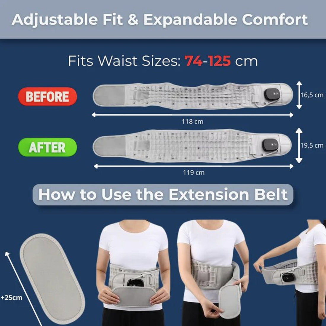 SitZen extension strap add-on – extra length for a larger waist